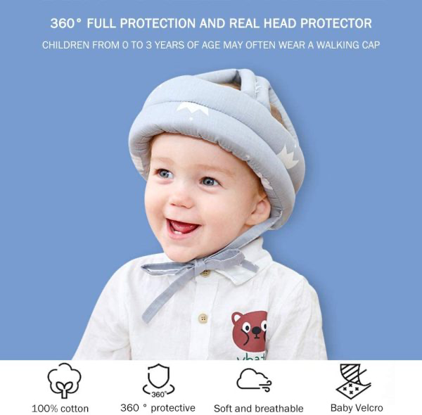 Baby Head Protector for Crawling – Safety Helmet & Walking Headgear + 360° U-Shaped Baby Toothbrush